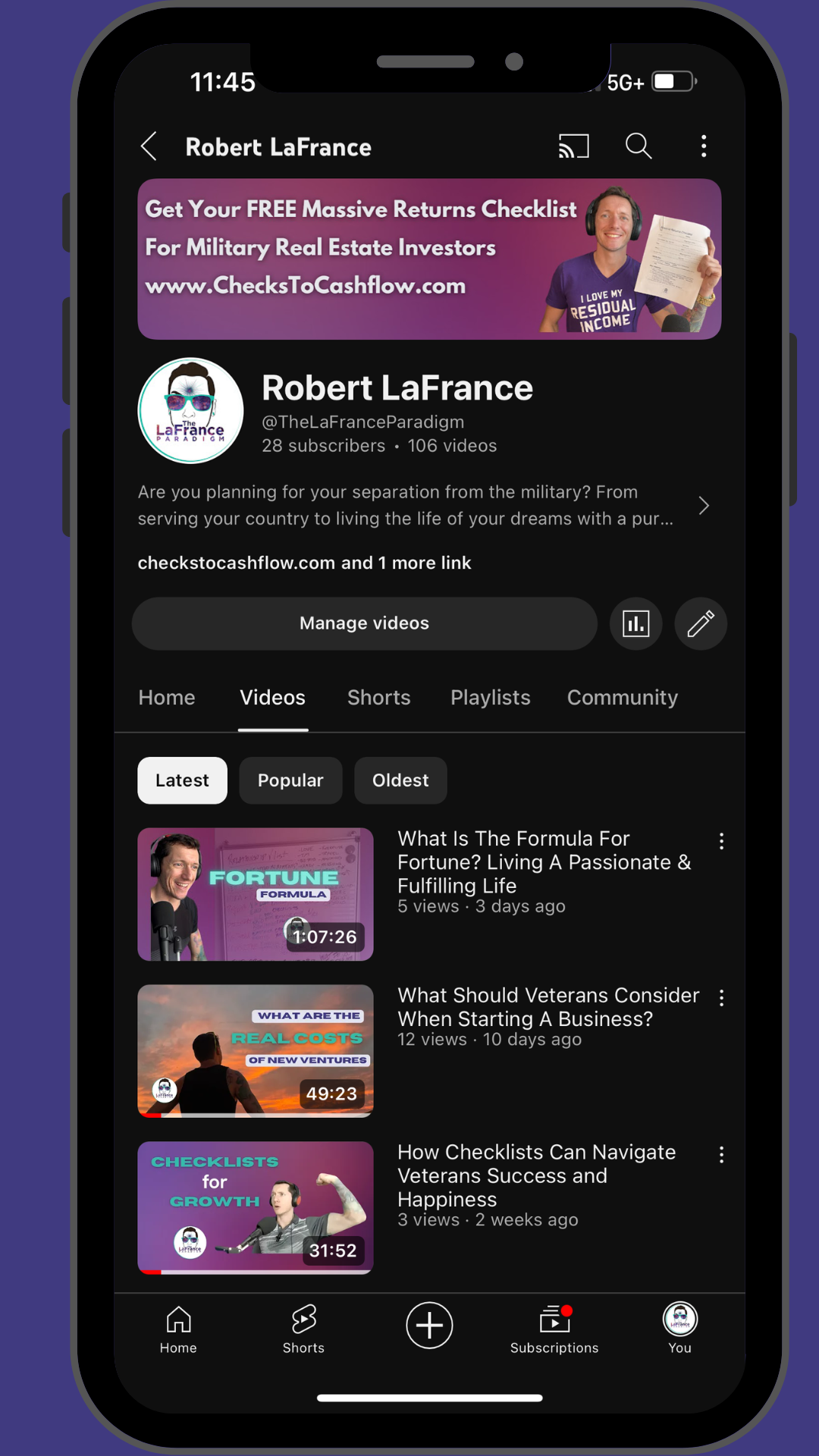 Robert LaFrance YouTube Channel 2